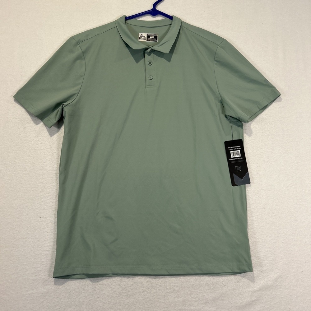 RBX Performance Mens Medium Polo Shirt X-Dri Short Sleeve Golf Green CRM2166H